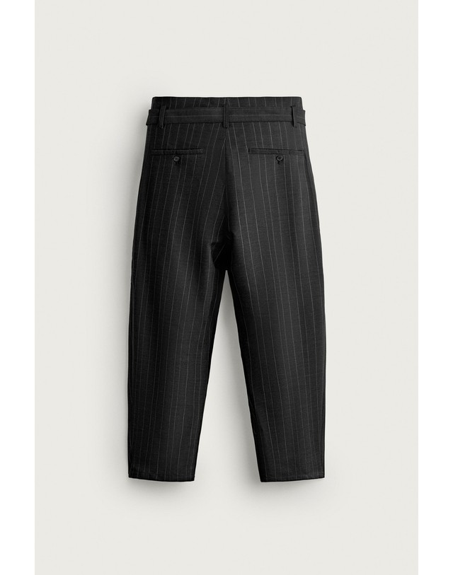 자라 자라 핀스트라이프 릴렉스핏 정장 팬츠 5432/075/084 BLACK / WHITE 그레이 착용컷