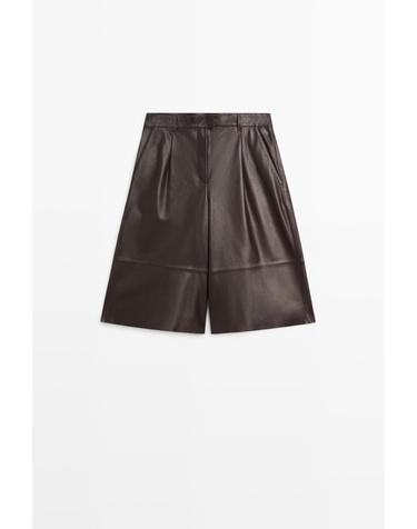 마시모두띠 나파 레더 버뮤다 팬츠 5380/701 BROWN