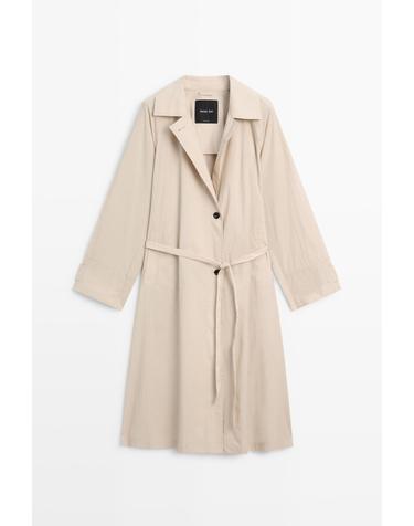 마시모두띠 플루이드 벨트 롱 트렌치 코트 6731/581 BEIGE
