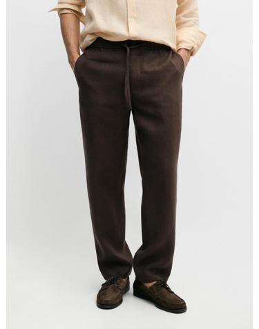 마시모두띠 리넨 조거핏 브라운 밴딩 팬츠 0131/011 BROWN