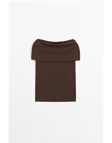 마시모두띠 오프숄더 반팔 탑 6221/610 BROWN