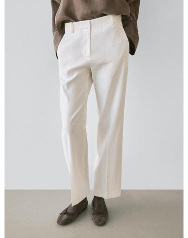 마시모두띠 린넨 혼방 스트레이트핏 팬츠 5088/888 WHITE