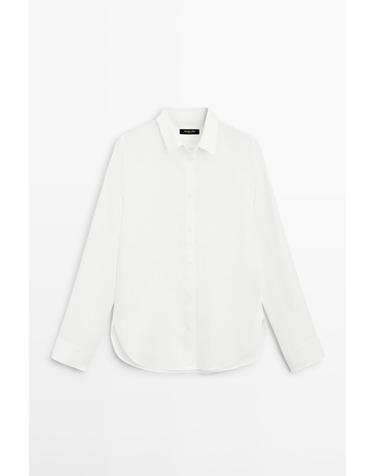 마시모두띠 프리미엄 린넨 화이트 긴팔 셔츠 5140/730 WHITE