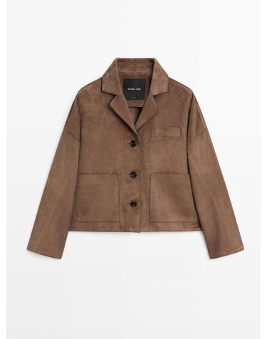 마시모두띠 스웨이드 레더 브라운 자켓 4751/611 MOLE BROWN