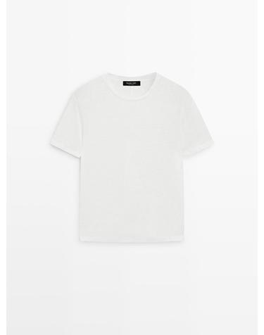 마시모두띠 린넨 크루넥 반팔 티셔츠 6856/937 OFF WHITE