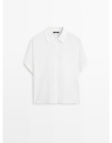마시모두띠 100% 린넨 반팔 셔츠 5157/730 WHITE