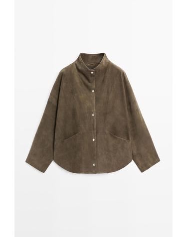 마시모두띠 스웨이드 레더 버튼 파카 4716/675 KHAKI