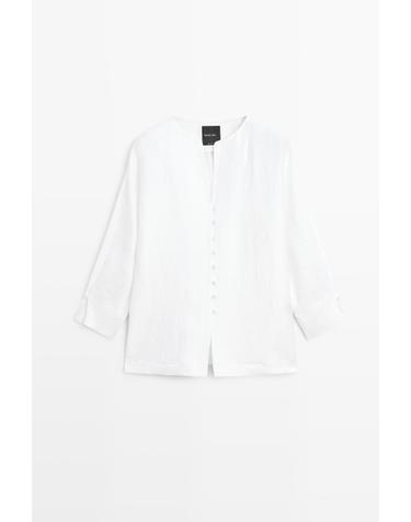 마시모두띠 린넨 블렌드 오버셔츠 6007/695 WHITE