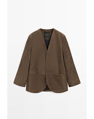 마시모두띠 스웨이드 레더 오버핏 블레이저 4710/670 MOLE BROWN
