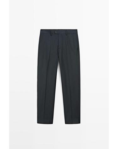 마시모두띠 스트라이프 울 블렌드 정장 팬츠 3674/560 NAVY BLUE