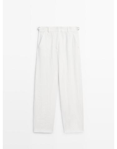 마시모두띠 버클 디테일 플로우 팬츠 5016/838 WHITE