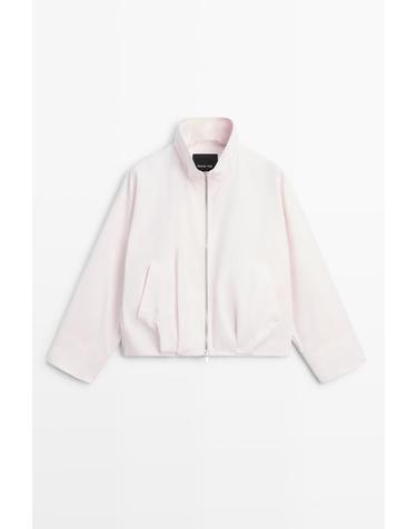 마시모두띠 하이넥 플리츠 봄버 자켓 6705/353 ROSE PINK
