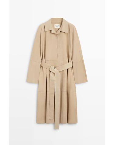 마시모두띠 스웨이드 레더 롱 코트 4725/726 BEIGE