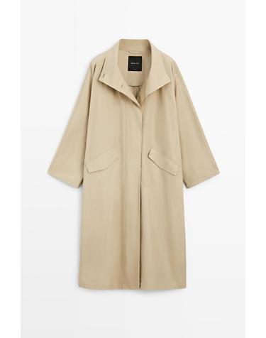 마시모두띠 100% 코튼 하이넥 트렌치코트 6721/170 LIGHT BEIGE