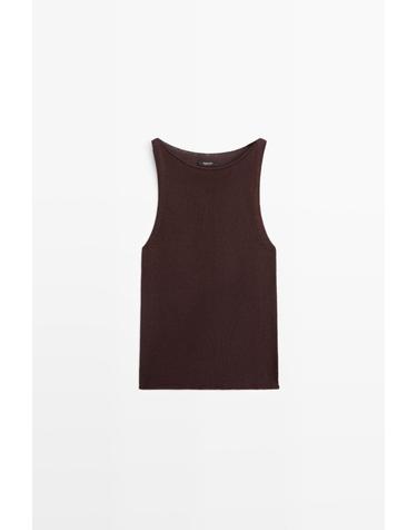 마시모두띠 파인 니트 홀터넥 탑 5700/515 CHOCOLATE