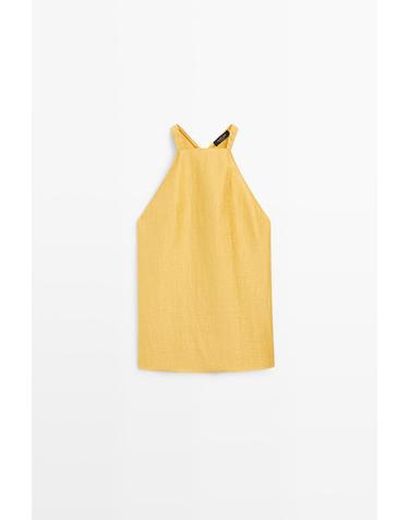 마시모두띠 린넨 블렌드 홀터넥 탑 5135/610 NEON YELLOW
