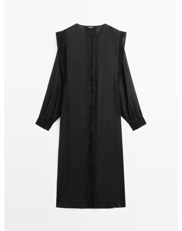 마시모두띠 레이스 소매 미디 원피스 6654/508 BLACK