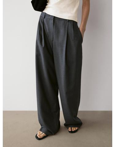 마시모두띠 핀스트라이프 울 블렌드 정장 팬츠 5015/519 GREY
