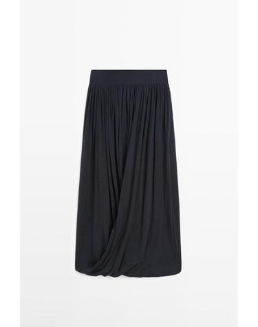 마시모두띠 드레이프 벌룬 미디 스커트 5205/805 NAVY BLUE