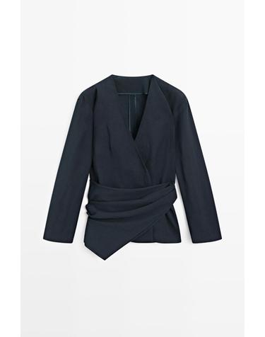 마시모두띠 브이넥 새시 랩 기모노 6084/537 DEEP BLUE