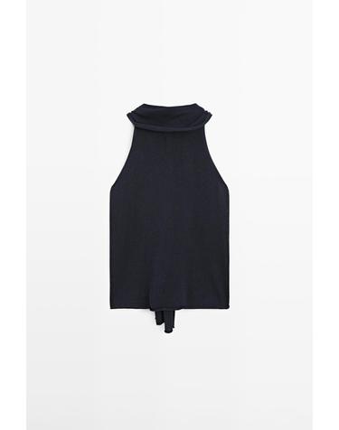 마시모두띠 홀터넥 타이 백 탑 5705/805 NAVY BLUE