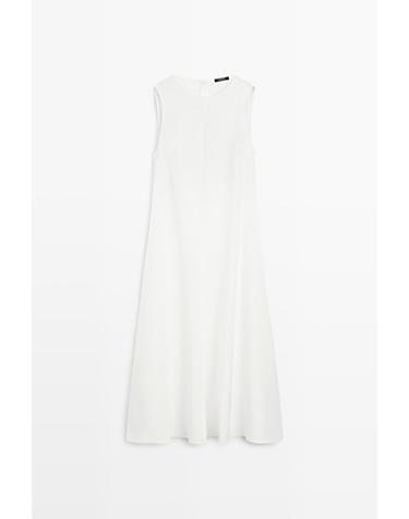 마시모두띠 린넨 플로우 미디 원피스 6609/509 WHITE