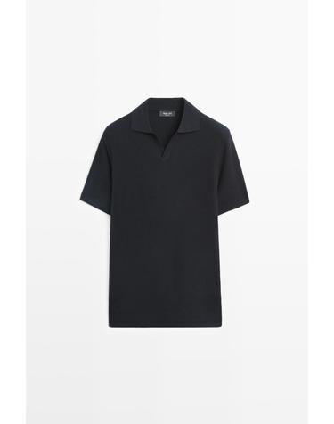 마시모두띠 코튼 혼방 브이넥 반팔 폴로셔츠 1283/208 NAVY BLUE