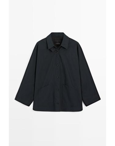 마시모두띠 버튼 칼라 스트랩 셔츠 자켓 6749/490 DEEP BLUE