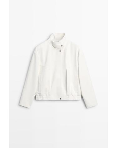 마시모두띠 나파 레더 봄버 자켓 4753/323 WHITE