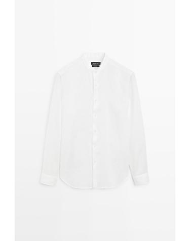 마시모두띠 100% 린넨 레귤러핏 긴팔 셔츠 1972/283 WHITE