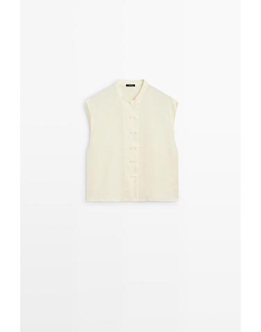 마시모두띠 100% 린넨 민소매 셔츠 5150/550 YELLOW