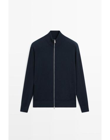 마시모두띠 100% 캐시미어 집업 니트 가디건 1272/215 NAVY BLUE