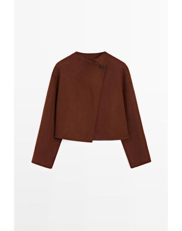 마시모두띠 버튼 디테일 케이프 크롭 자켓 6405/632 COPPER