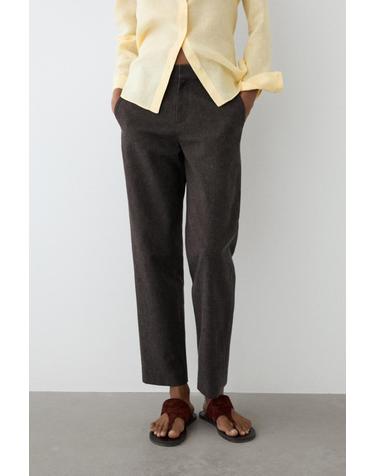 마시모두띠 슬림핏 린넨 혼방 팬츠 5031/331 BROWN MARL