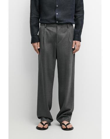 마시모두띠 쿨 울 혼방 핀턱 와이드 팬츠 2860/376 MEDIUM GREY