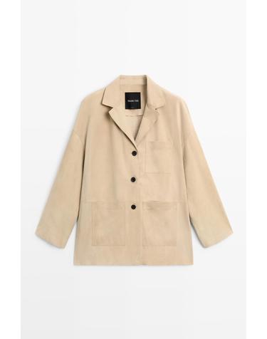 마시모두띠 포켓 스웨이드 레더 블레이저 4751/851 BEIGE