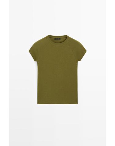 마시모두띠 라운드넥 래글런 반팔 티셔츠 6814/920 KHAKI