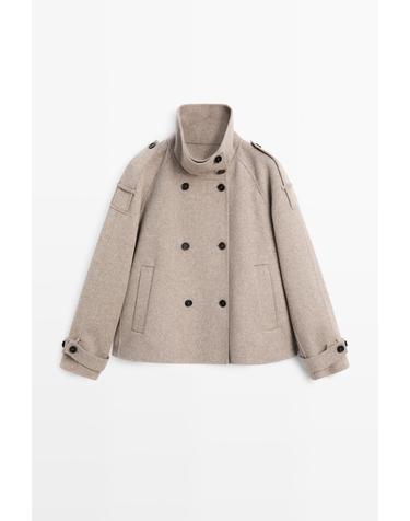 마시모두띠 크롭 더블 버튼 트렌치 코트 6404/709 BROWN