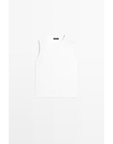 마시모두띠 100% 코튼 민소매 탑 6206/543 WHITE