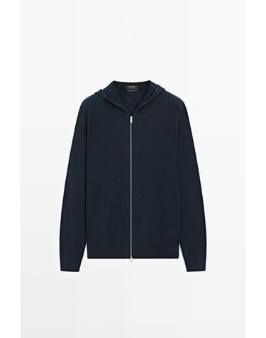 마시모두띠 100% 캐시미어 집업 후드 가디건 1271/215 NAVY BLUE