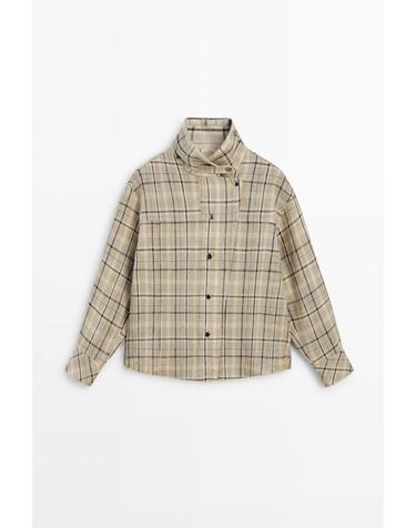 마시모두띠 린넨 체크 스냅버튼 긴팔 셔츠 5155/655 LIGHT BLUE