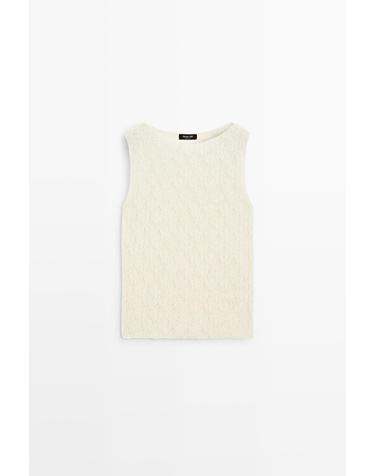 마시모두띠 오픈니트 민소매 탑 6278/555 CREAM