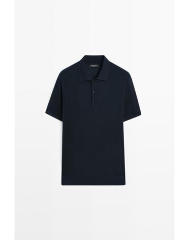 마시모두띠 울 혼방 니트 반팔 폴로셔츠 1303/210 NAVY BLUE