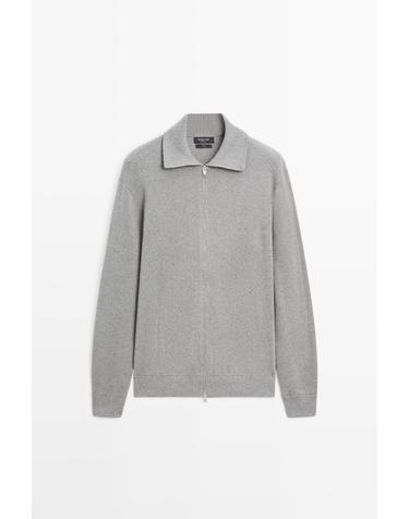 마시모두띠 100% 코튼 집업 니트 가디건 1281/201 MEDIUM GREY