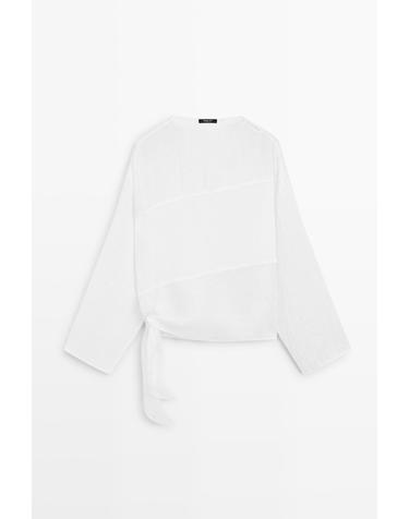 마시모두띠 린넨 혼방 믹스 패브릭 긴팔 셔츠 5122/822 OFF WHITE