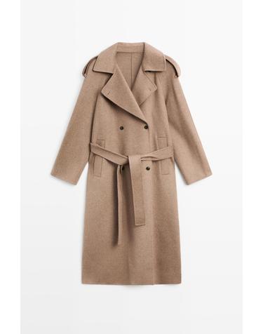 마시모두띠 울 블렌드 롱 트렌치 코트 6426/729 TAUPE GREY