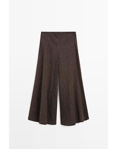 마시모두띠 스트라이프 린넨 혼방 스커트 팬츠 5049/349 NAVY BLUE