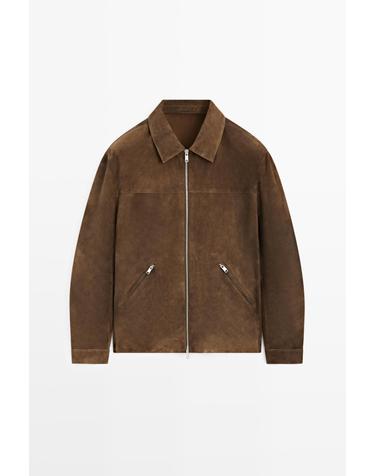 마시모두띠 스웨이드 가죽 집업 자켓 3434/452 BROWN MARL