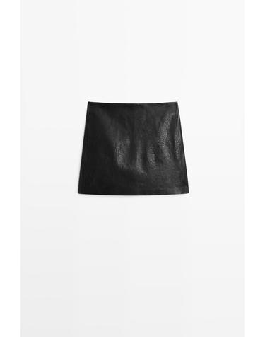 마시모두띠 나파 레더 미니 스커트 5302/302 BLACK