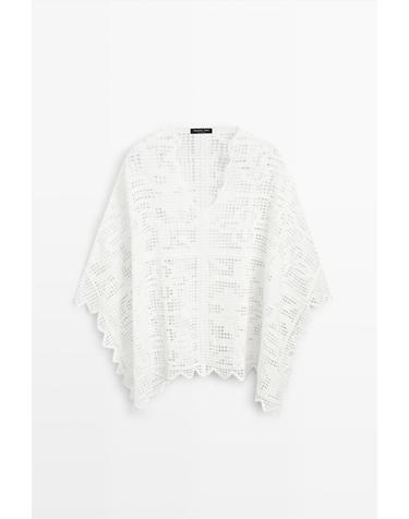 마시모두띠 크로셰 니트 케이프 5662/859 WHITE